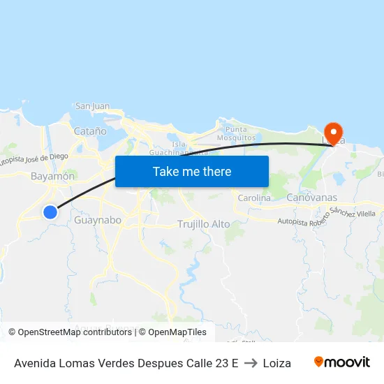 Avenida Lomas Verdes Despues Calle 23 E to Loiza map