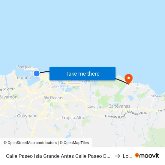 Calle Paseo Isla Grande Antes Calle Paseo De Las Fuentes to Loiza map