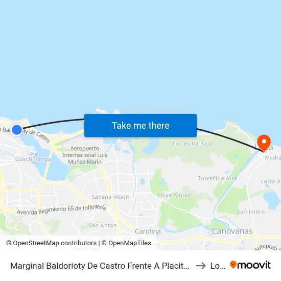 Marginal Baldorioty De Castro Frente A Placita De Los Salseros to Loiza map
