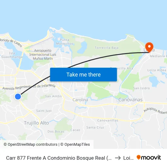 Carr 877 Frente A Condominio Bosque Real (Km 0.4) to Loiza map