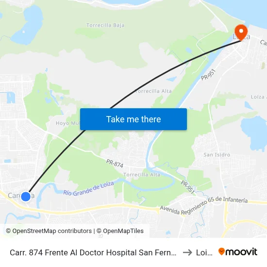 Carr. 874 Frente Al Doctor Hospital San Fernando to Loiza map