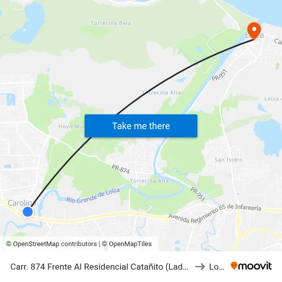 Carr. 874 Frente Al Residencial Catañito (Lado Opuesto) to Loiza map