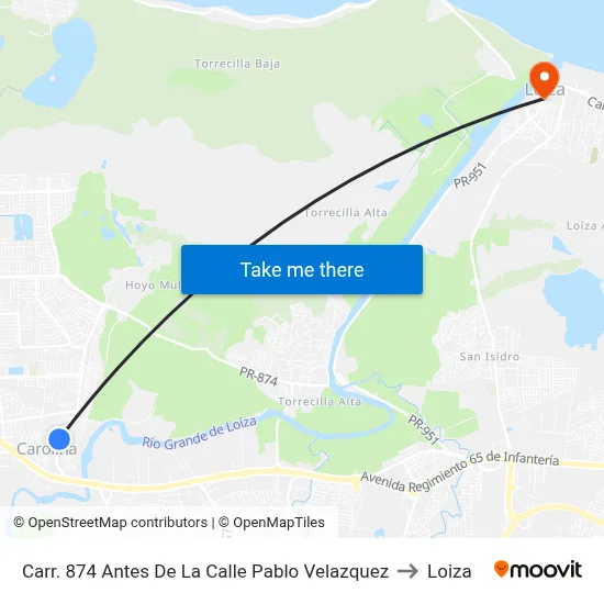 Carr. 874 Antes De La Calle Pablo Velazquez to Loiza map