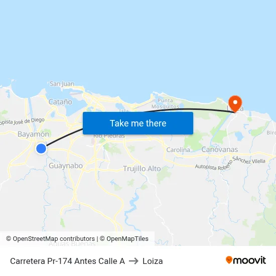 Carretera Pr-174 Antes Calle A to Loiza map
