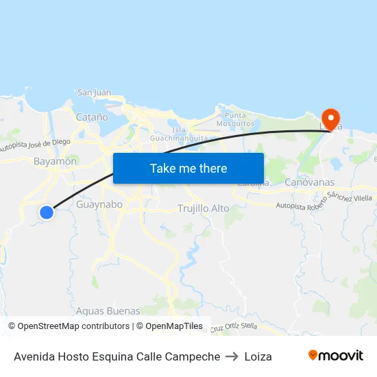 Avenida Hosto Esquina Calle Campeche to Loiza map