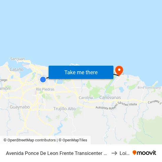 Avenida Ponce De Leon Frente Transicenter Roosvelt to Loiza map