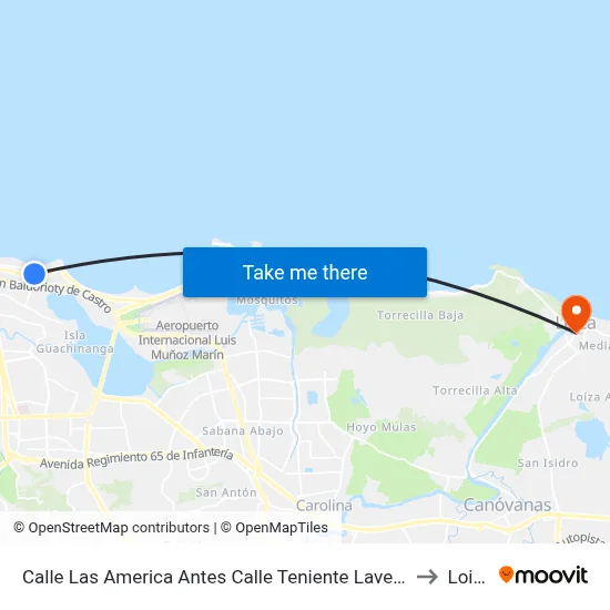 Calle Las America Antes Calle Teniente Lavergne to Loiza map