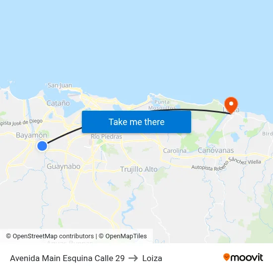 Avenida Main Esquina Calle 29 to Loiza map