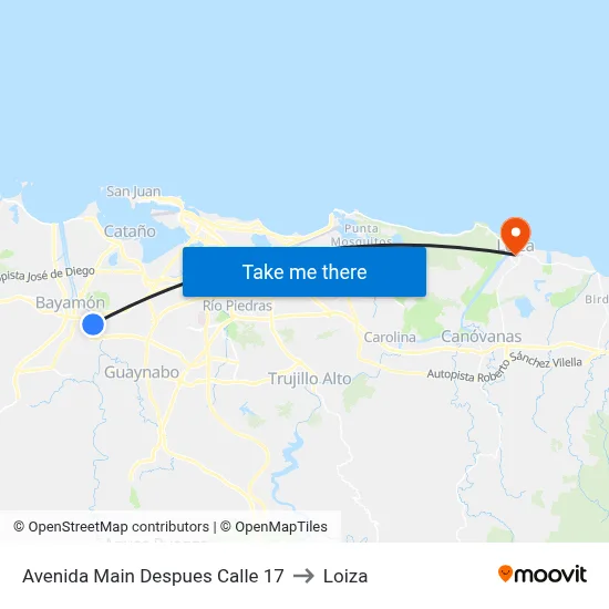 Avenida Main Despues Calle 17 to Loiza map