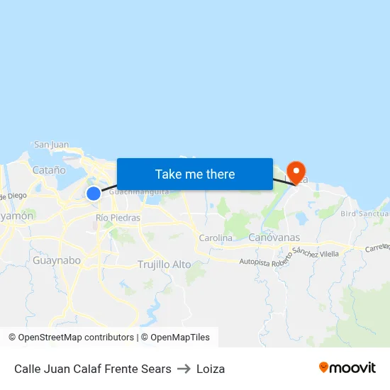 Calle Juan Calaf Frente Sears to Loiza map