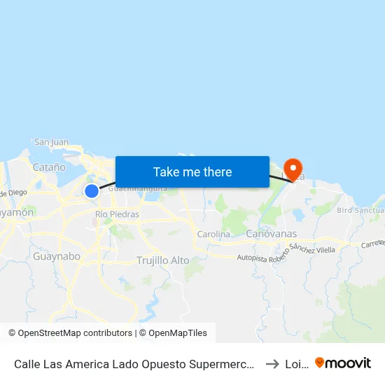 Calle Las America Lado Opuesto Supermercado Econo to Loiza map