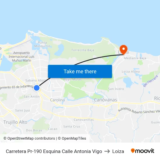 Carretera Pr-190 Esquina Calle Antonia Vigo to Loiza map