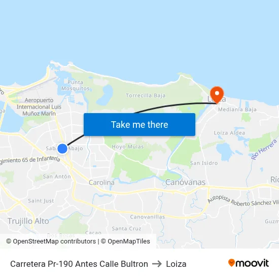 Carretera Pr-190 Antes Calle Bultron to Loiza map