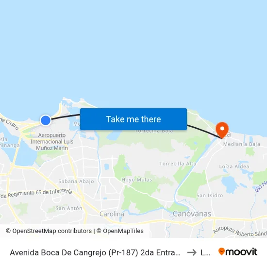 Avenida Boca De Cangrejo (Pr-187) 2da Entrada Balneario Carolina to Loiza map