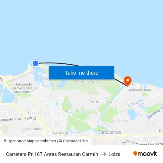 Carretera Pr-187 Antes Restauran Carmin to Loiza map