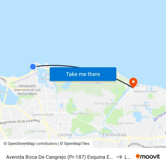 Avenida Boca De Cangrejo (Pr-187) Esquina Entrada Club Nautico to Loiza map