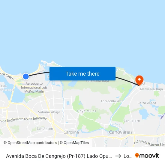 Avenida Boca De Cangrejo (Pr-187)  Lado Opuesto Hotel Marriot to Loiza map