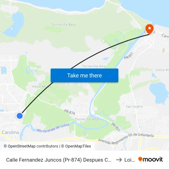 Calle Fernandez Juncos (Pr-874) Despues Calle 37 to Loiza map