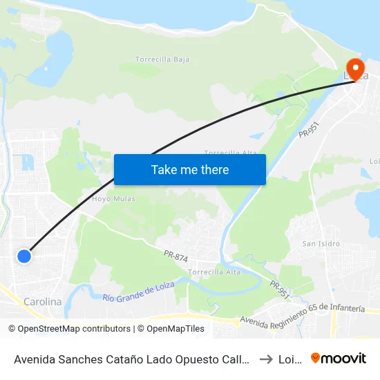 Avenida Sanches Cataño Lado Opuesto Calle 17 to Loiza map