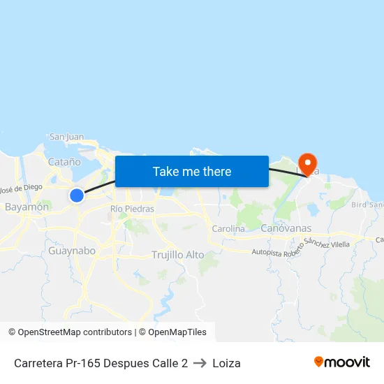 Carretera Pr-165 Despues Calle 2 to Loiza map