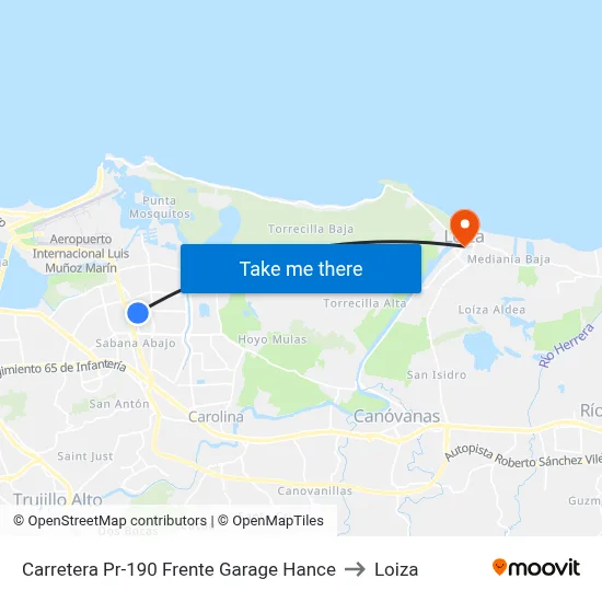 Carretera Pr-190 Frente Garage Hance to Loiza map