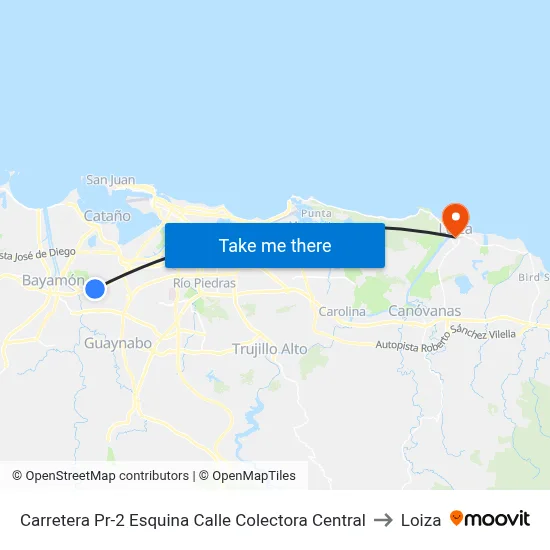Carretera Pr-2 Esquina Calle Colectora Central to Loiza map