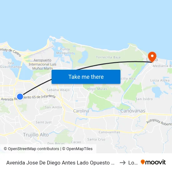 Avenida Jose De Diego Antes Lado Opuesto Calle Las Brisas to Loiza map