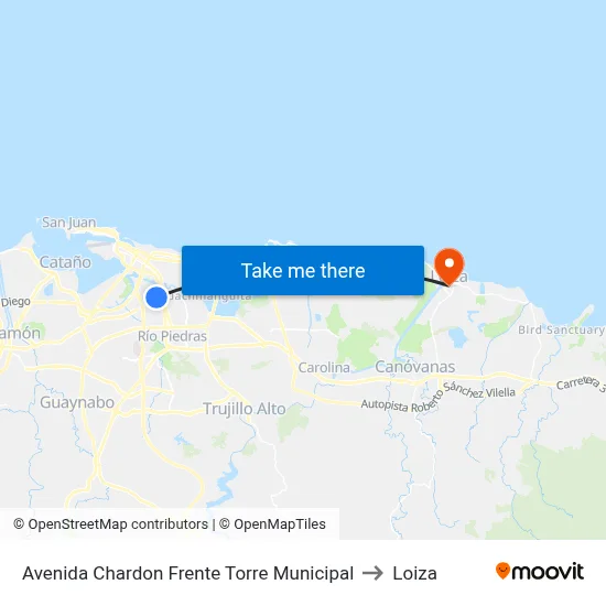 Avenida Chardon Frente Torre Municipal to Loiza map