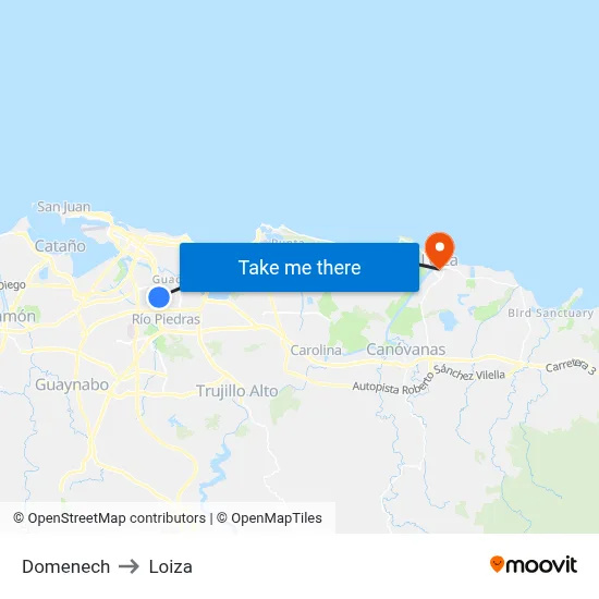 Domenech to Loiza map