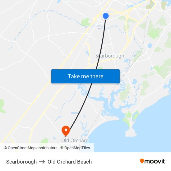 Scarborough to Old Orchard Beach map
