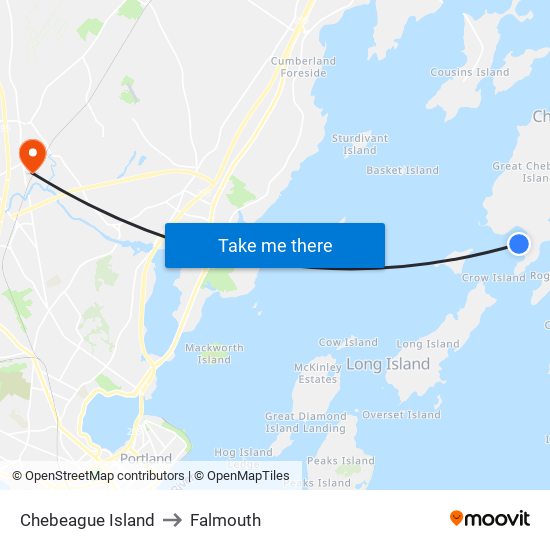 Chebeague Island to Falmouth map