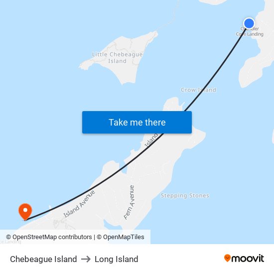 Chebeague Island to Long Island map