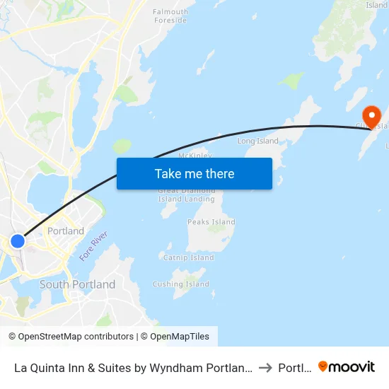 La Quinta Inn & Suites by Wyndham Portland Dt/Maine Med to Portland map