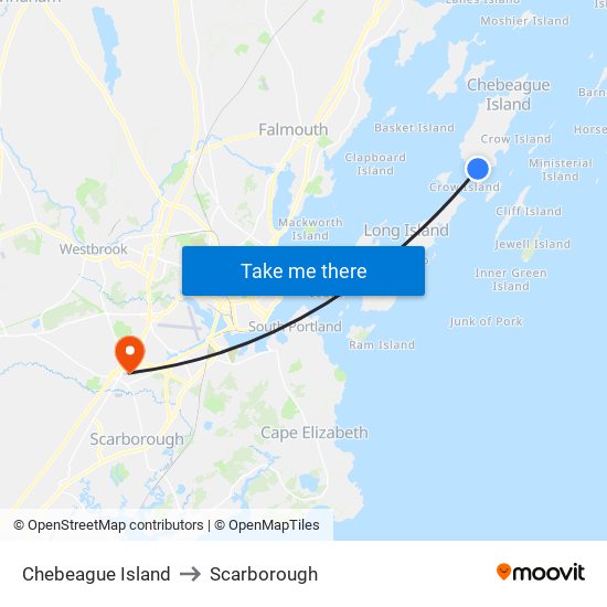 Chebeague Island to Scarborough map