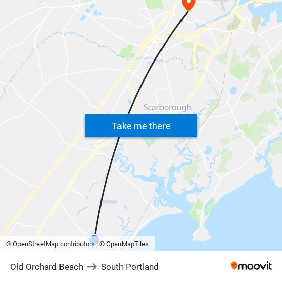 Old Orchard Beach to South Portland map