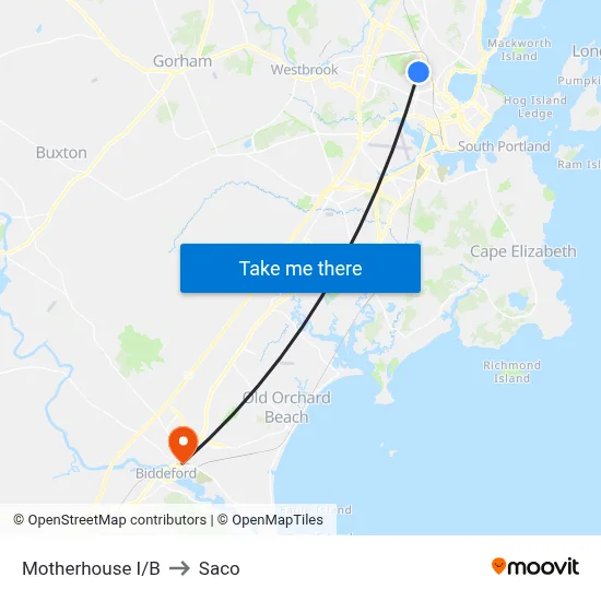 Motherhouse I/B to Saco map