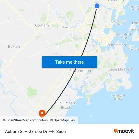 Auburn St + Garsoe Dr to Saco map