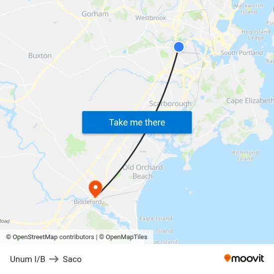 Unum I/B to Saco map
