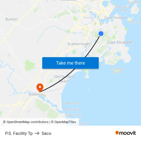 P.S. Facility Tp to Saco map