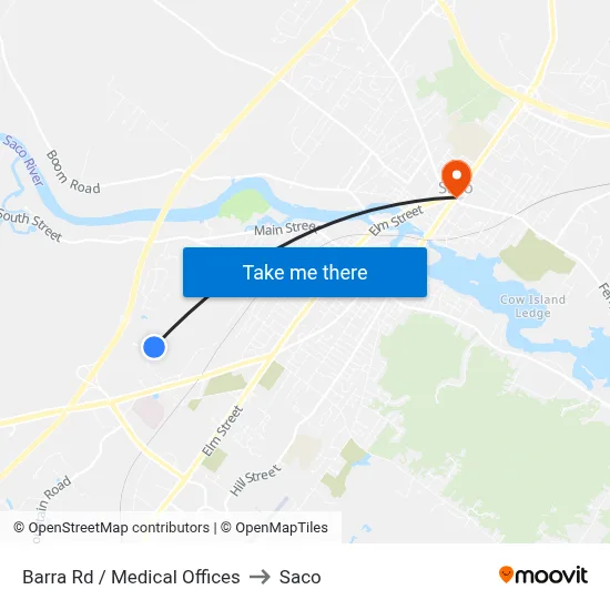 Barra Rd / Medical Offices to Saco map