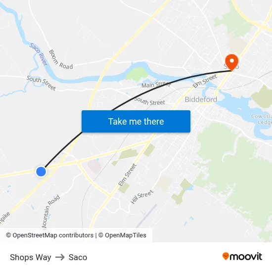 Shops Way to Saco map