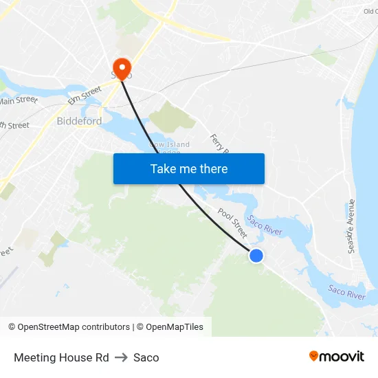 Meeting House Rd to Saco map