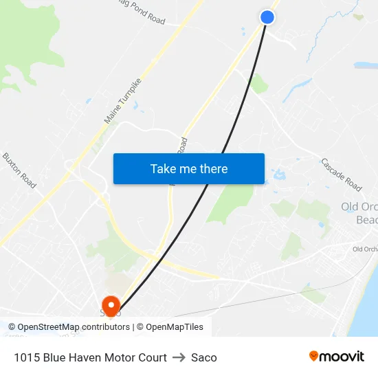 1015 Blue Haven Motor Court to Saco map