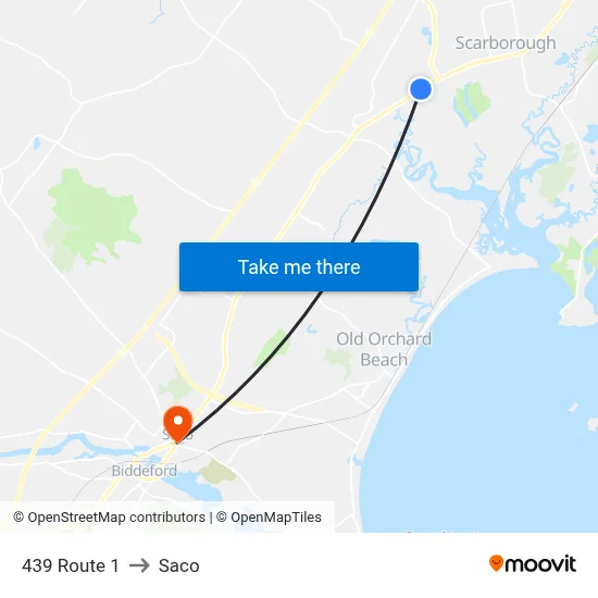 439 Route 1 to Saco map