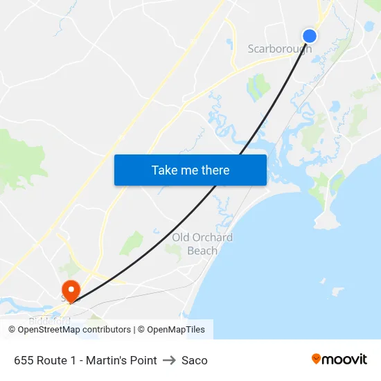 655 Route 1 - Martin's Point to Saco map