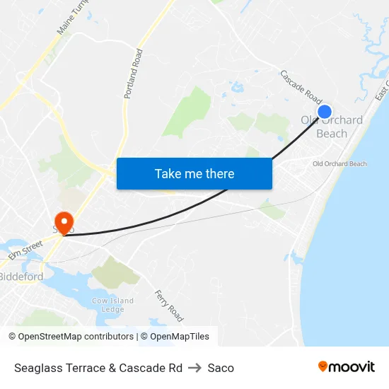 Seaglass Terrace & Cascade Rd to Saco map
