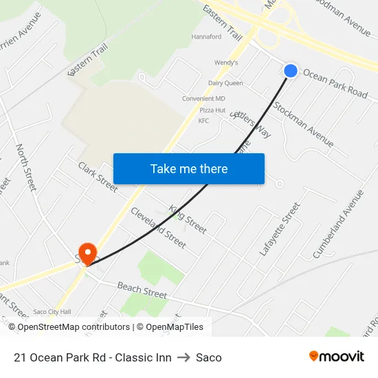21 Ocean Park Rd - Classic Inn to Saco map