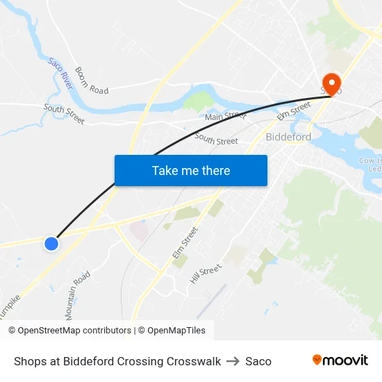 Shops at Biddeford Crossing Crosswalk to Saco map
