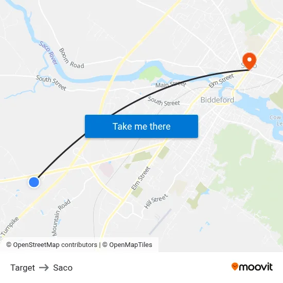Target to Saco map