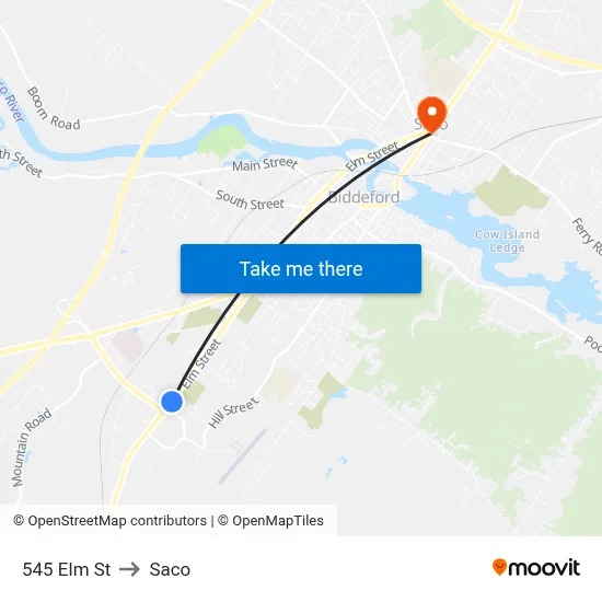 545 Elm St to Saco map